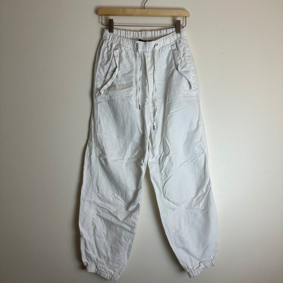 GAP White Drawstring Linen Cotton Pants - Picture 1 of 7